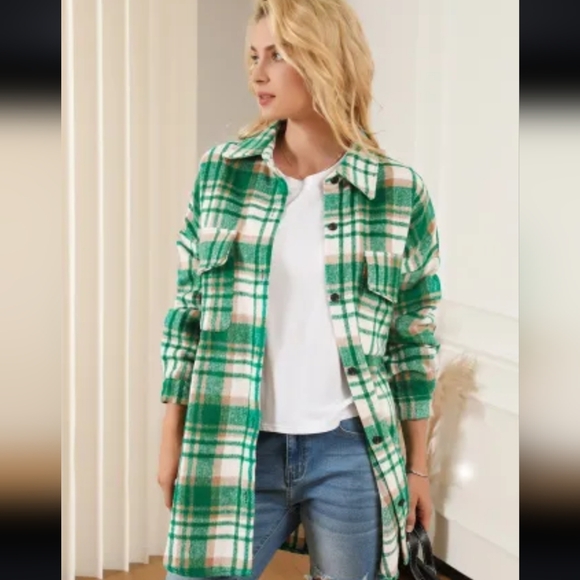 New Green Plaid shacket - Picture 15 of 17